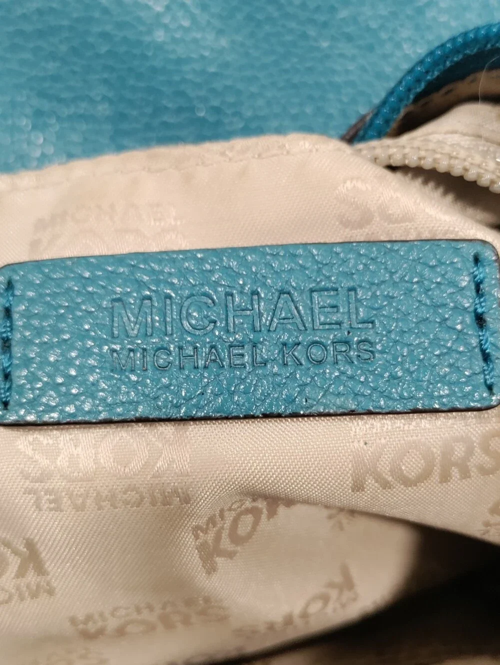 Michael Kors Teal Pebbled Leather Hobo with Gold Hardware